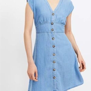 LOFT Denim Button-Down Mini Dress Size 4